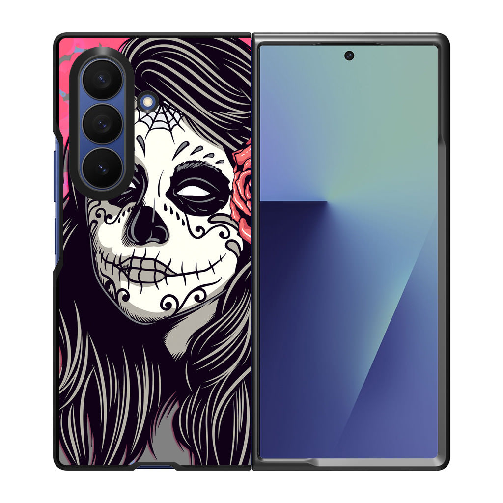 Girl Skull Flower Samsung Galaxy Z Fold 7 Case
