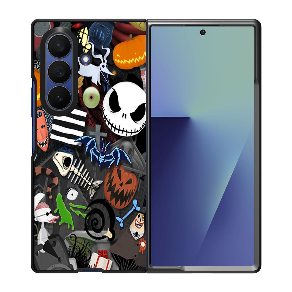 Nightmare Before Chrismast Collage Samsung Galaxy Z Fold 7 Case