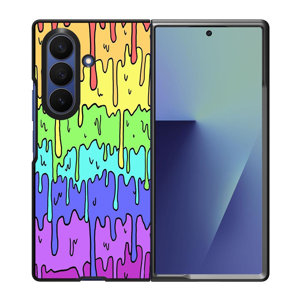 Pastel Kawaii Melting Rainbow Samsung Galaxy Z Fold 7 Case