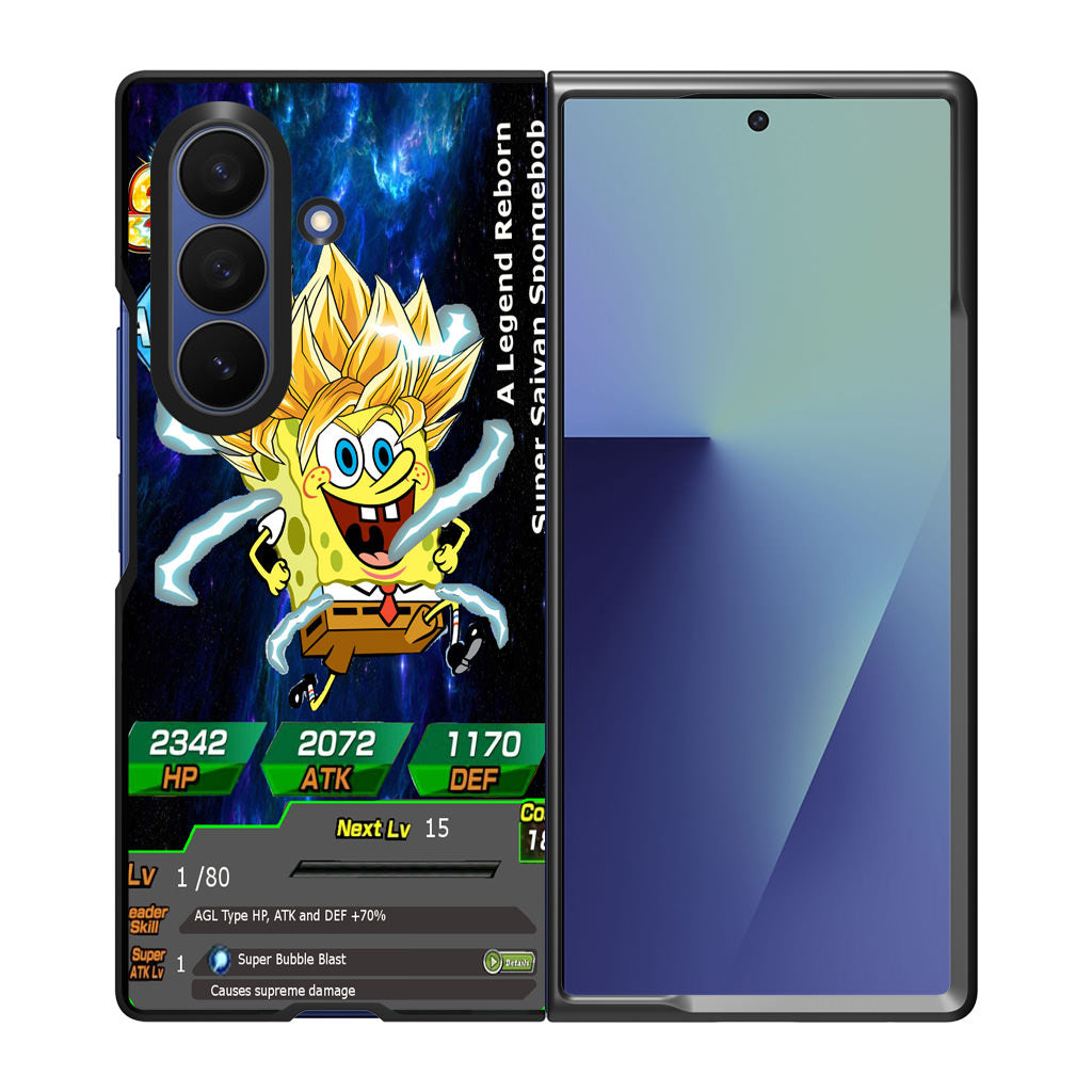 Super Saiyan Spongebob Card Samsung Galaxy Z Fold 7 Case