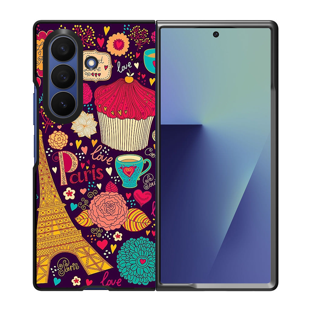 Vintage Love In Paris Samsung Galaxy Z Fold 7 Case