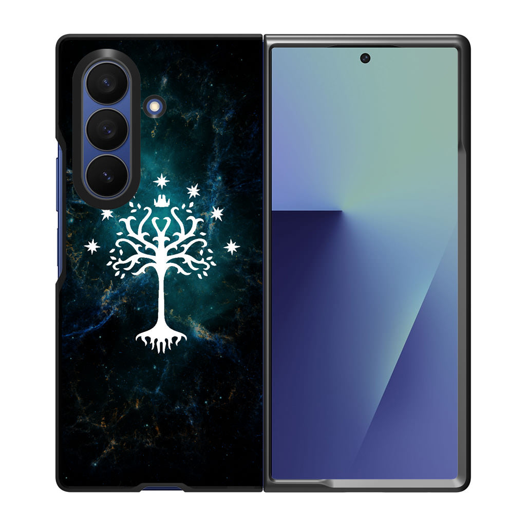 White Tree Of Gondor In Space Nebula Samsung Galaxy Z Fold 7 Case