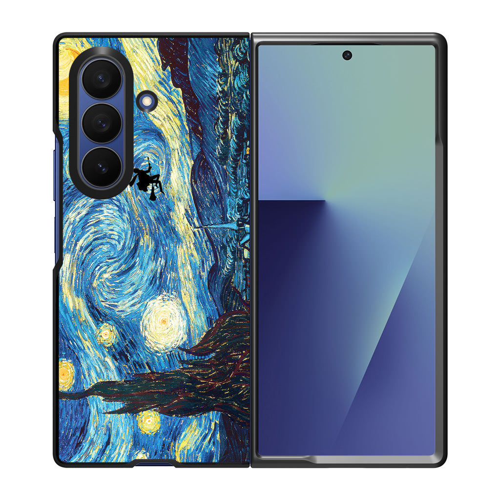 Witch Flying In Van Gogh Starry Night Samsung Galaxy Z Fold 7 Case