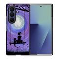 Girl Cat and Moon Samsung Galaxy Z Fold 7 Case