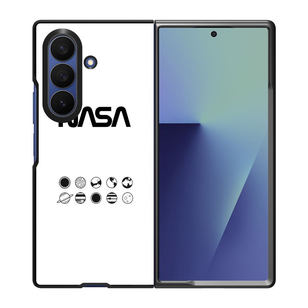 NASA Minimalist White Samsung Galaxy Z Fold 7 Case