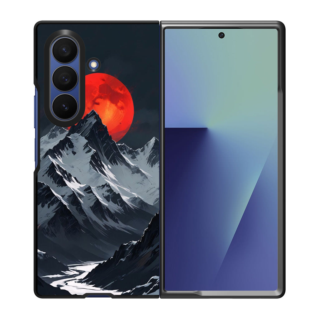 Crimson Eclipse The Mountain Samsung Galaxy Z Fold 7 Case