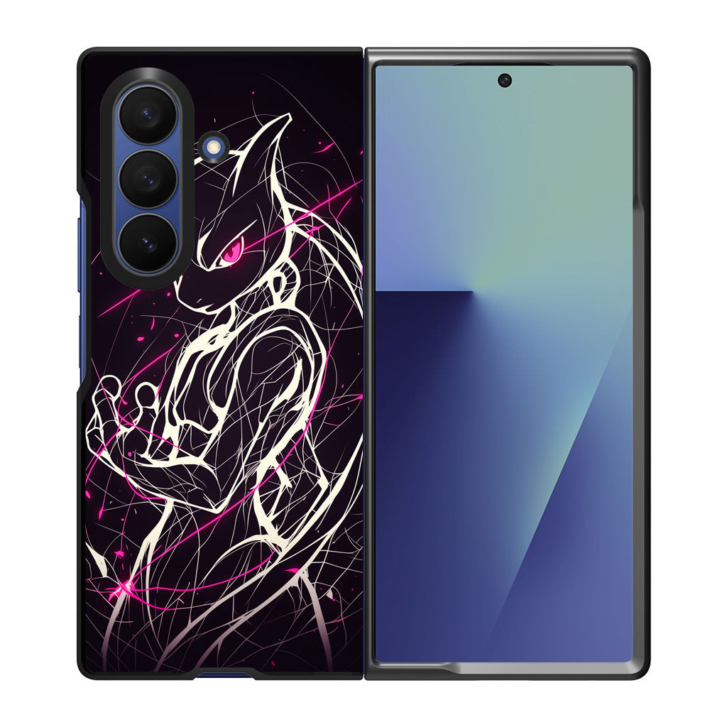 Mewtwo Cosmic Energy Samsung Galaxy Z Fold 7 Case