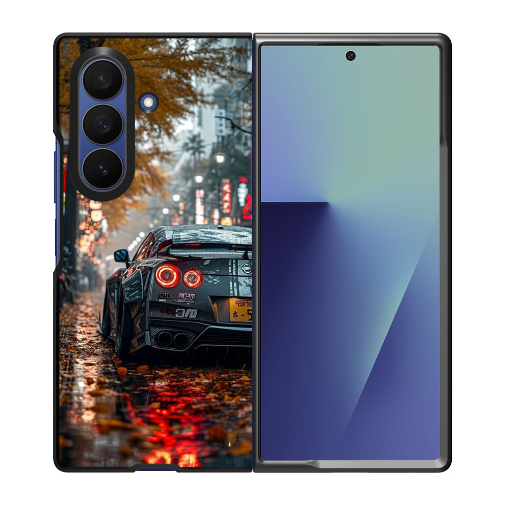 Neon Drift Autumn Streets Samsung Galaxy Z Fold 7 Case