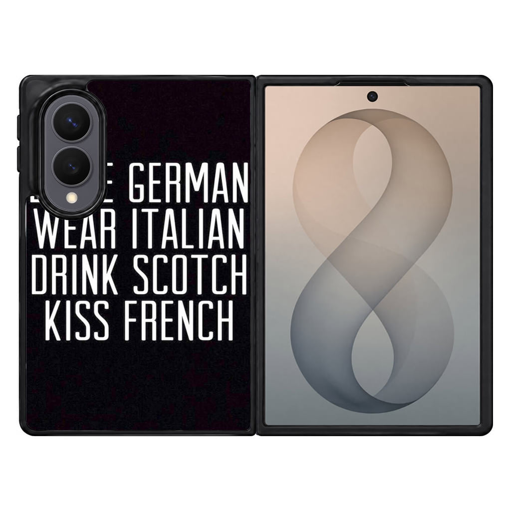 Drive German Wear Italian Drink Scotch Kiss French Samsung Galaxy Z Fold 8 Case