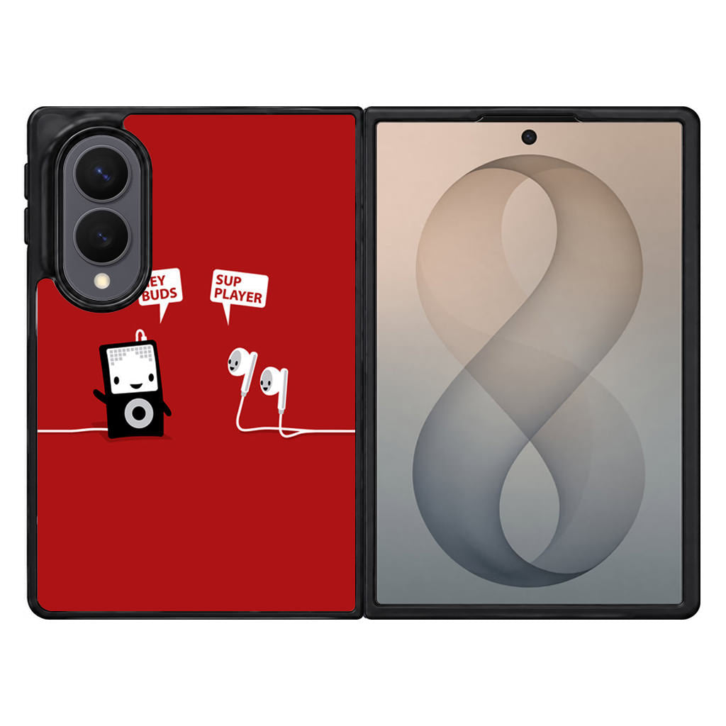 Funny Music Headphones Player Buds Samsung Galaxy Z Fold 8 Case