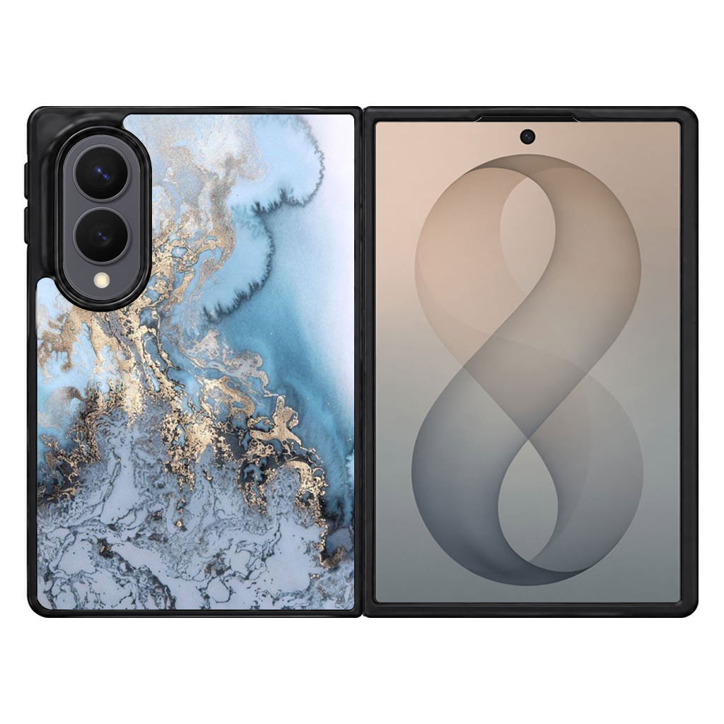 Golden Azure Marble Samsung Galaxy Z Fold 8 Case