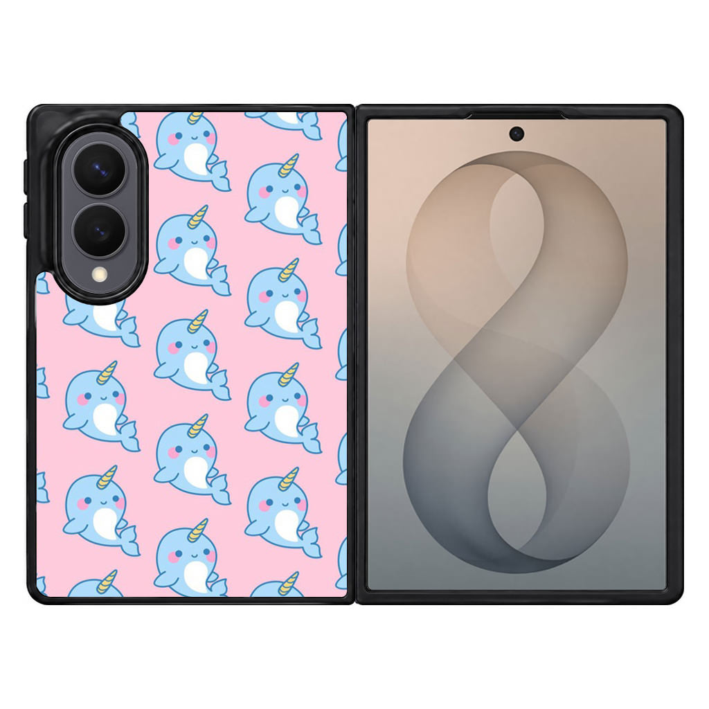 Horned Whales Pattern Samsung Galaxy Z Fold 8 Case