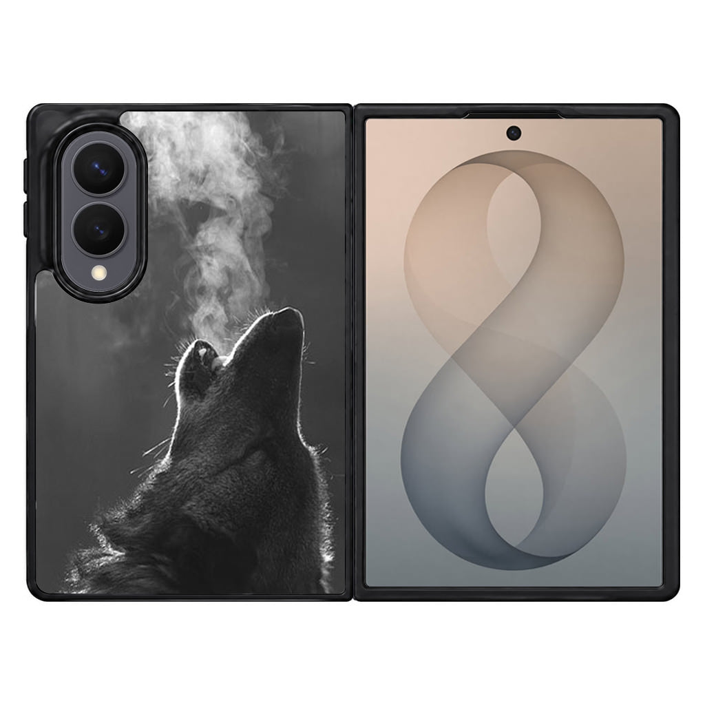Howling Wolves Black and White Samsung Galaxy Z Fold 8 Case