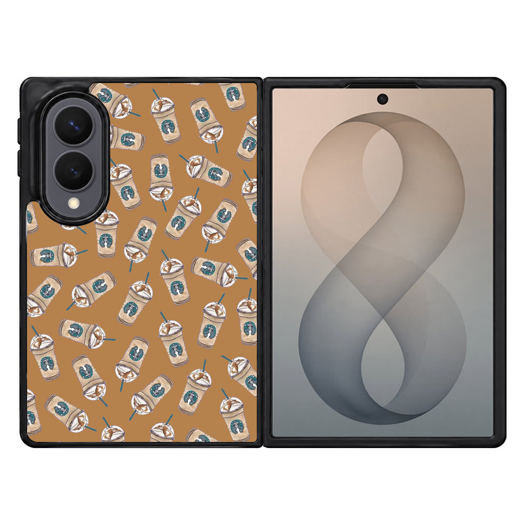 Iced Cappuccinos Lover Pattern Samsung Galaxy Z Fold 8 Case