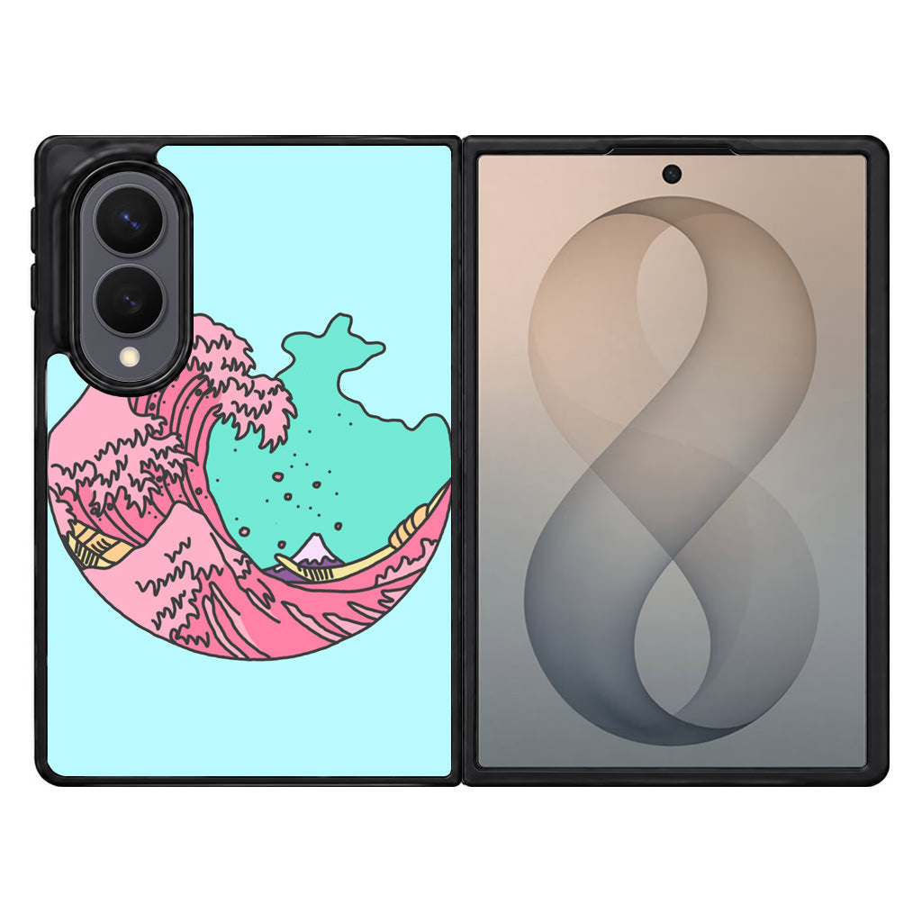 Japanese Pastel Wave Samsung Galaxy Z Fold 8 Case