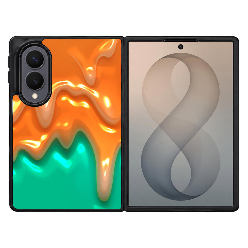 Orange Paint Dripping Samsung Galaxy Z Fold 8 Case