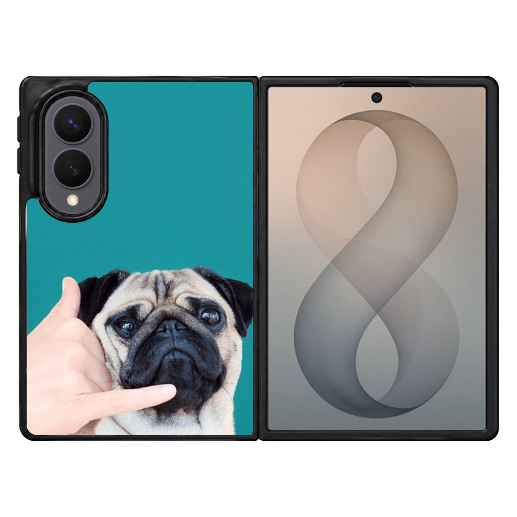 Pug is on the Phone Samsung Galaxy Z Fold 8 Case