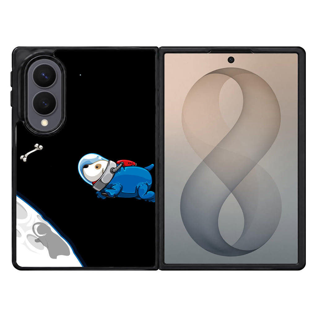 Space Dog Chasing A Bone Samsung Galaxy Z Fold 8 Case