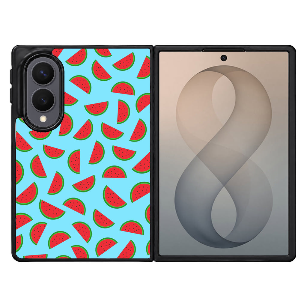 Watermelon Fruit Pattern Blue Samsung Galaxy Z Fold 8 Case