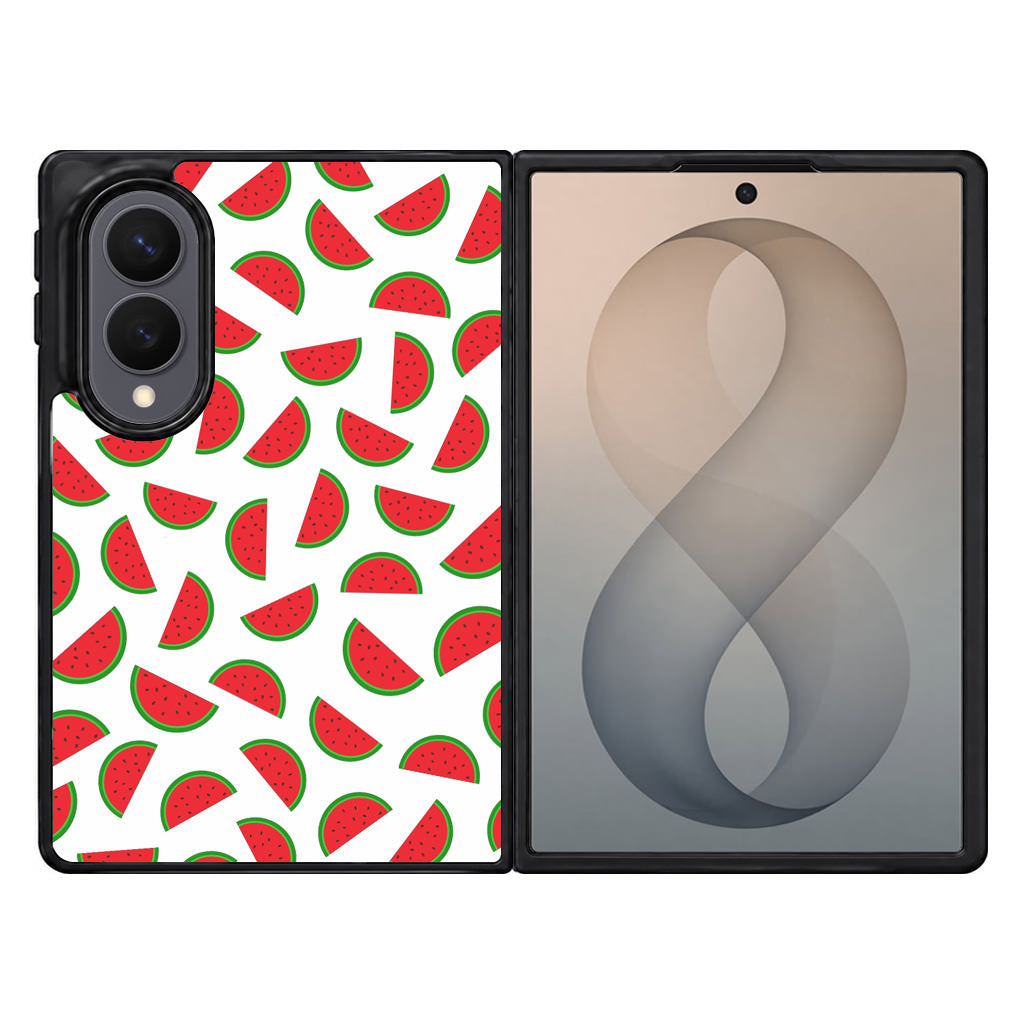 Watermelon Fruit Pattern White Samsung Galaxy Z Fold 8 Case