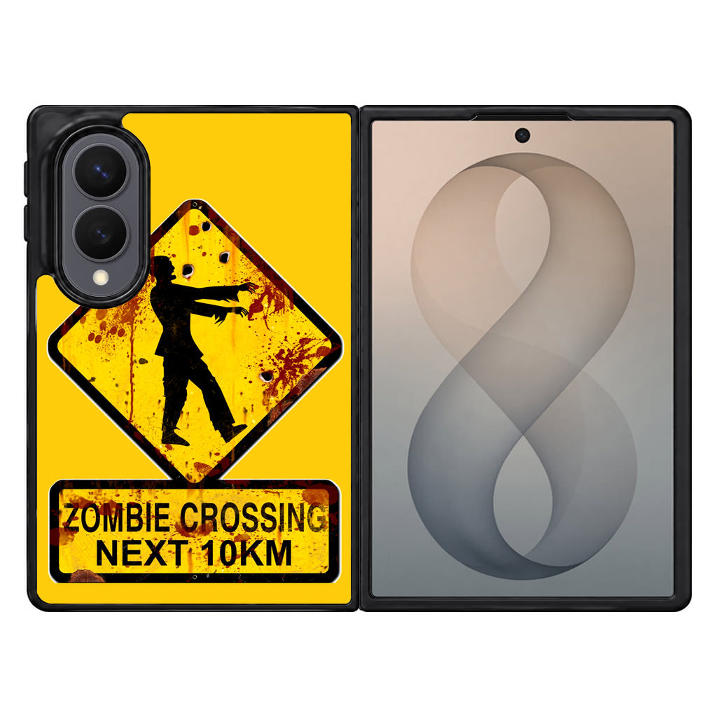 Zombie Crossing Sign Samsung Galaxy Z Fold 8 Case