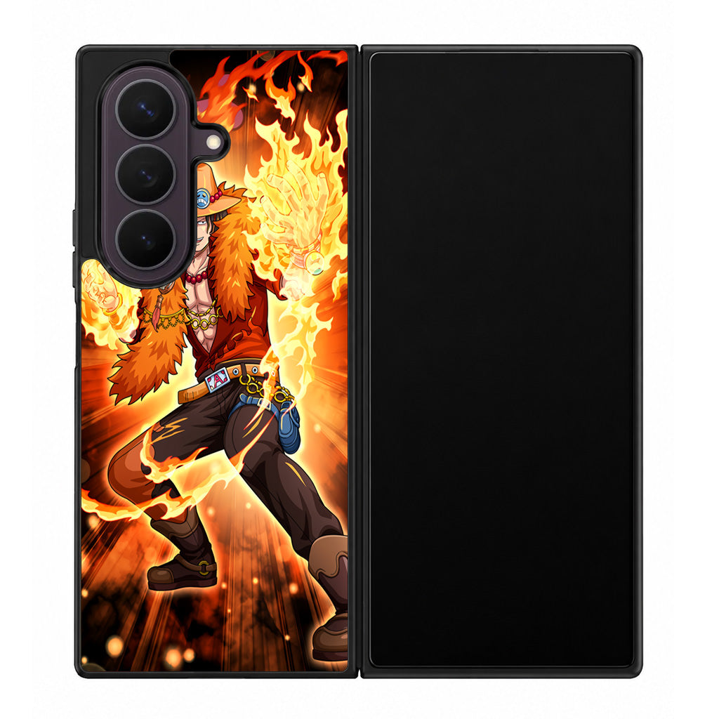 Portgas D Ace Fire Power Samsung Galaxy Z Fold 8 Ultra Case