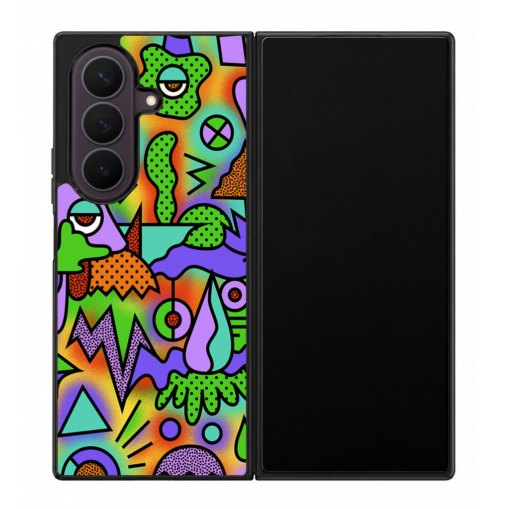 Abstract Colorful Doodle Art Samsung Galaxy Z Fold 8 Ultra Case