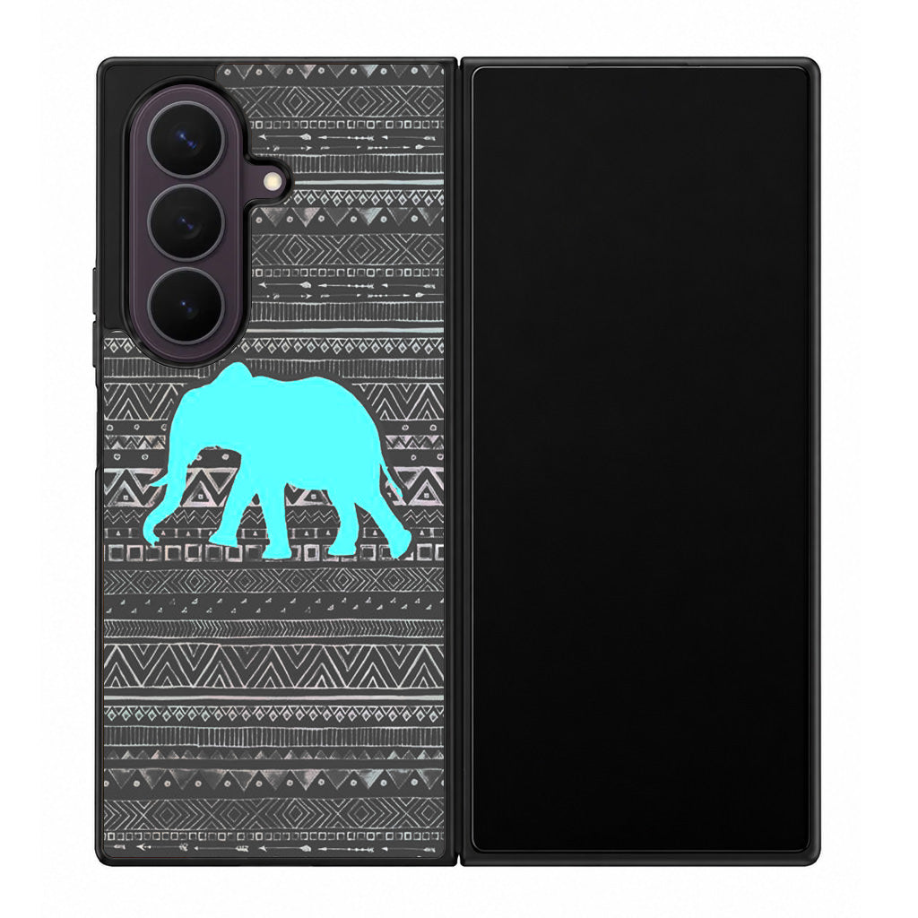 Aztec Elephant Turquoise Samsung Galaxy Z Fold 8 Ultra Case