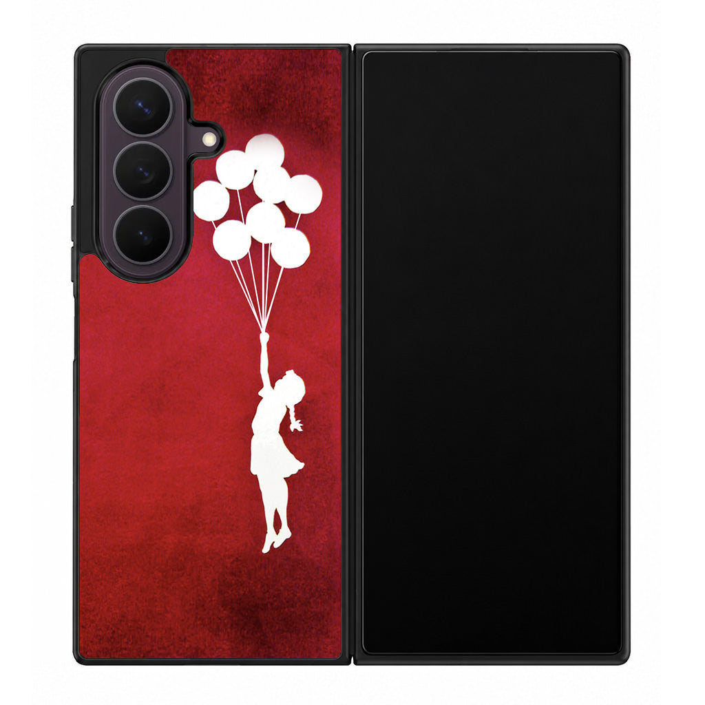 Banksy Girl With Balloons Red Samsung Galaxy Z Fold 8 Ultra Case