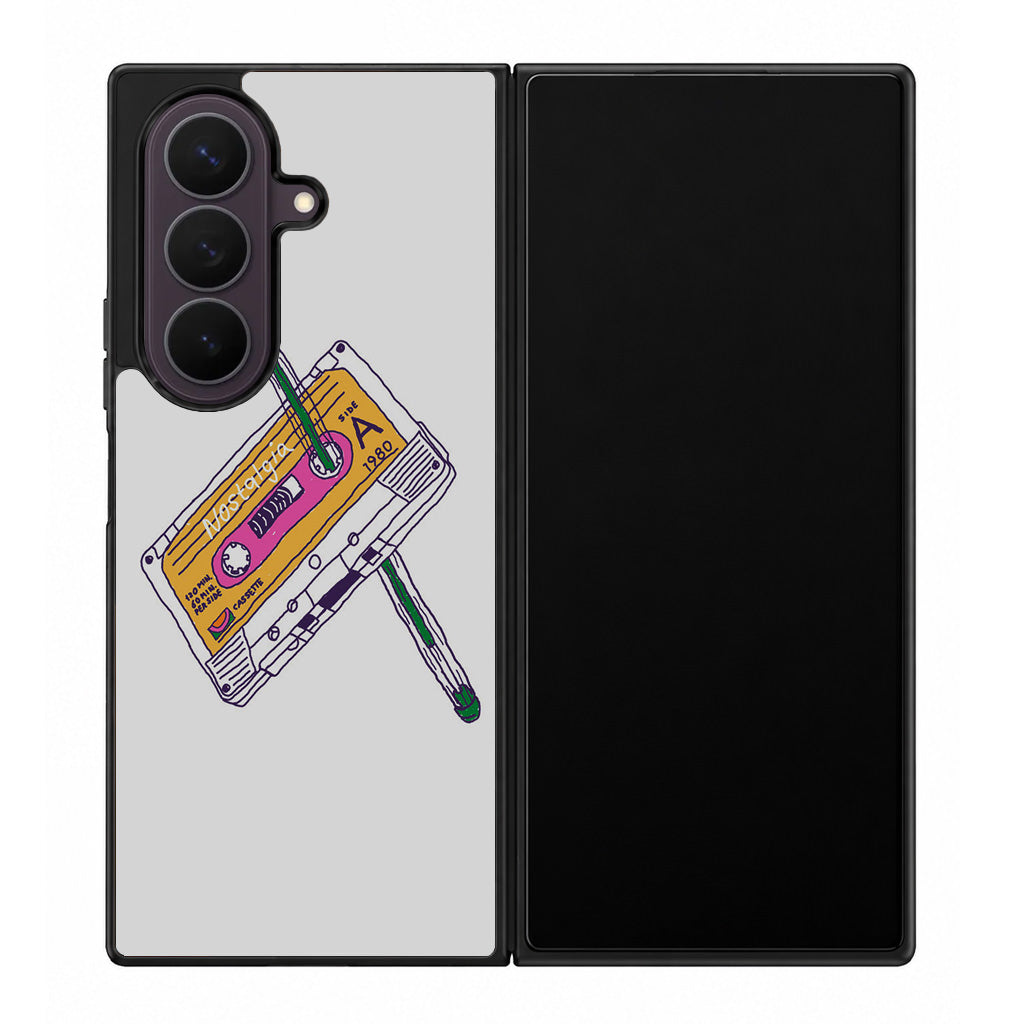 Cassete Tape Old Samsung Galaxy Z Fold 8 Ultra Case