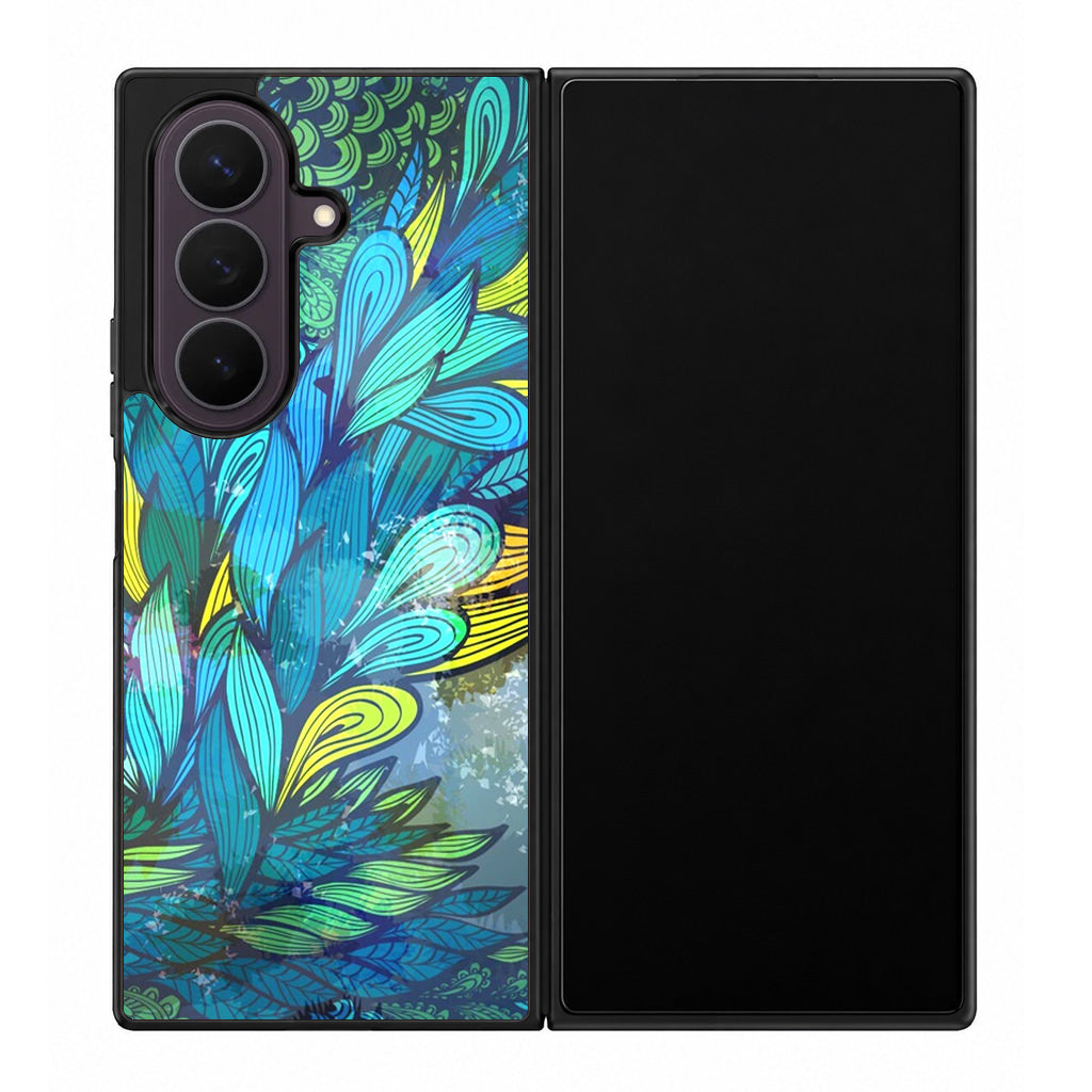 Colorful Art in Blue Samsung Galaxy Z Fold 8 Ultra Case