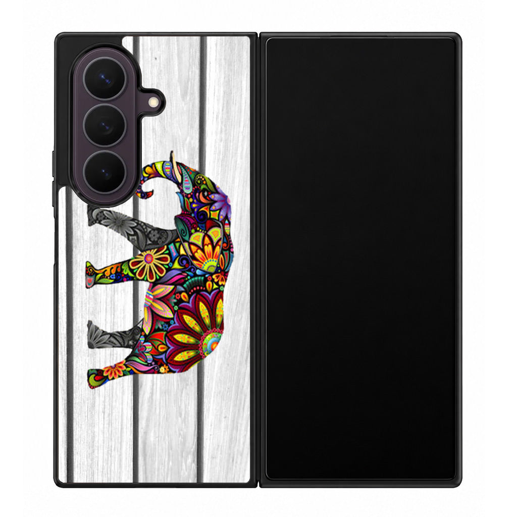 Colorful Elephant Flower Samsung Galaxy Z Fold 8 Ultra Case