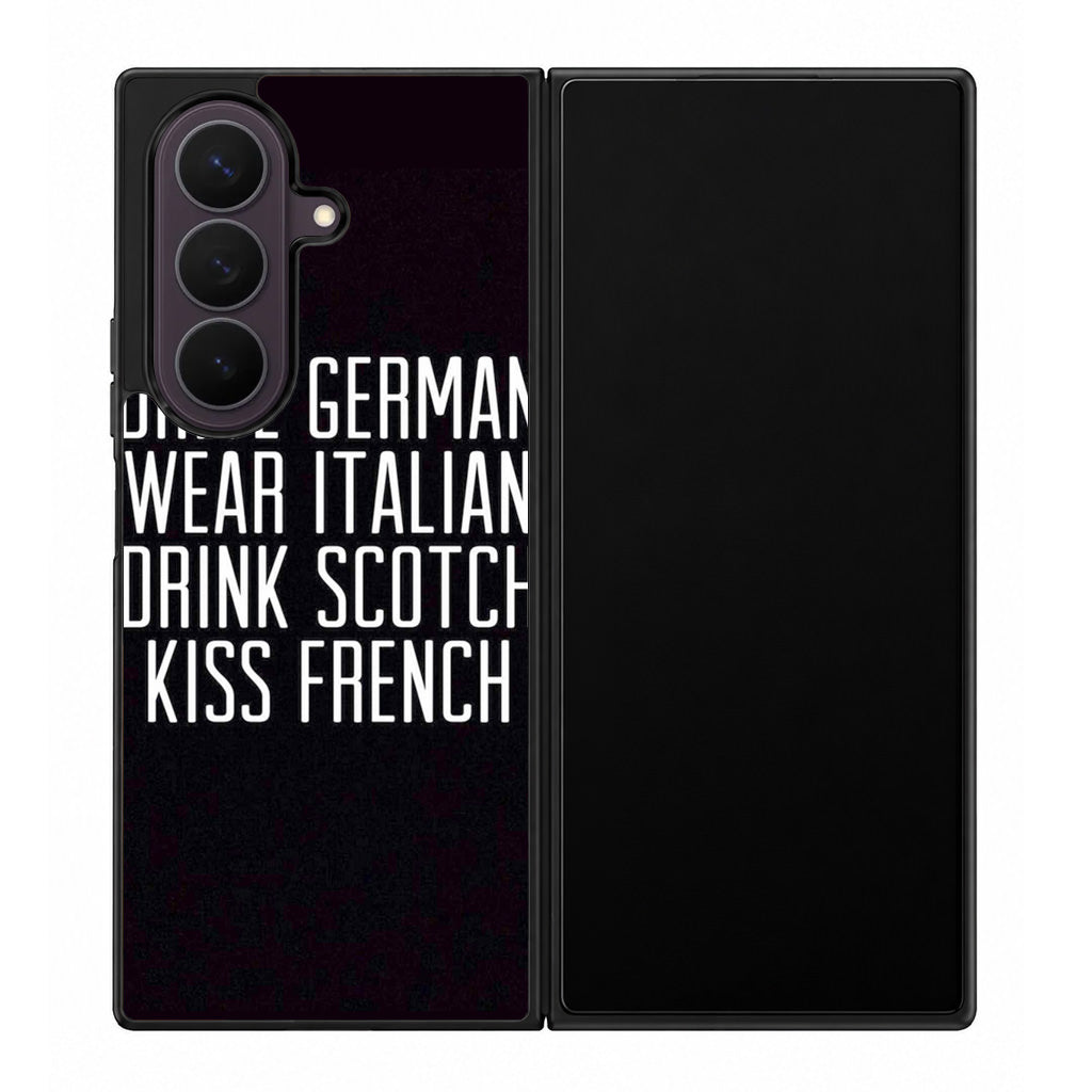 Drive German Wear Italian Drink Scotch Kiss French Samsung Galaxy Z Fold 8 Ultra Case