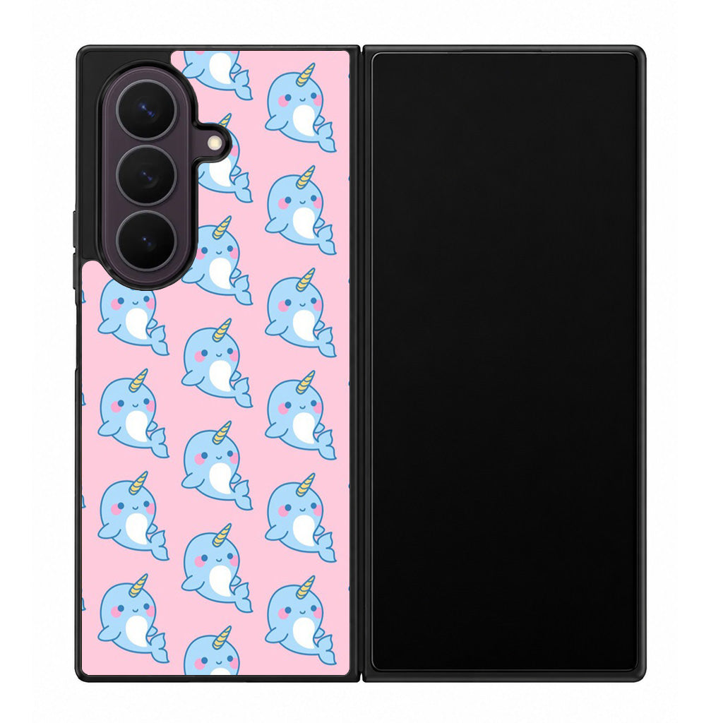 Horned Whales Pattern Samsung Galaxy Z Fold 8 Ultra Case