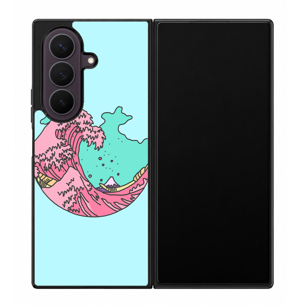 Japanese Pastel Wave Samsung Galaxy Z Fold 8 Ultra Case