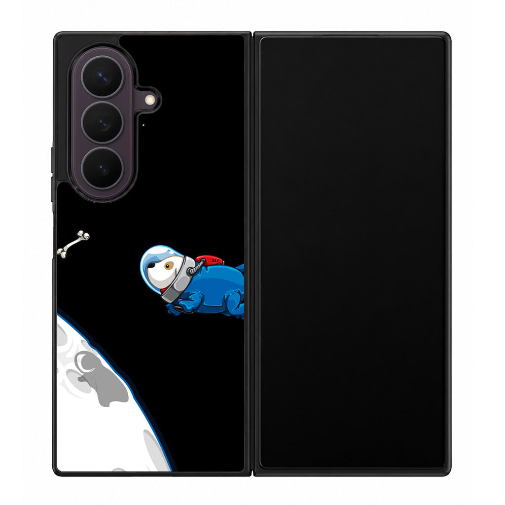 Space Dog Chasing A Bone Samsung Galaxy Z Fold 8 Ultra Case