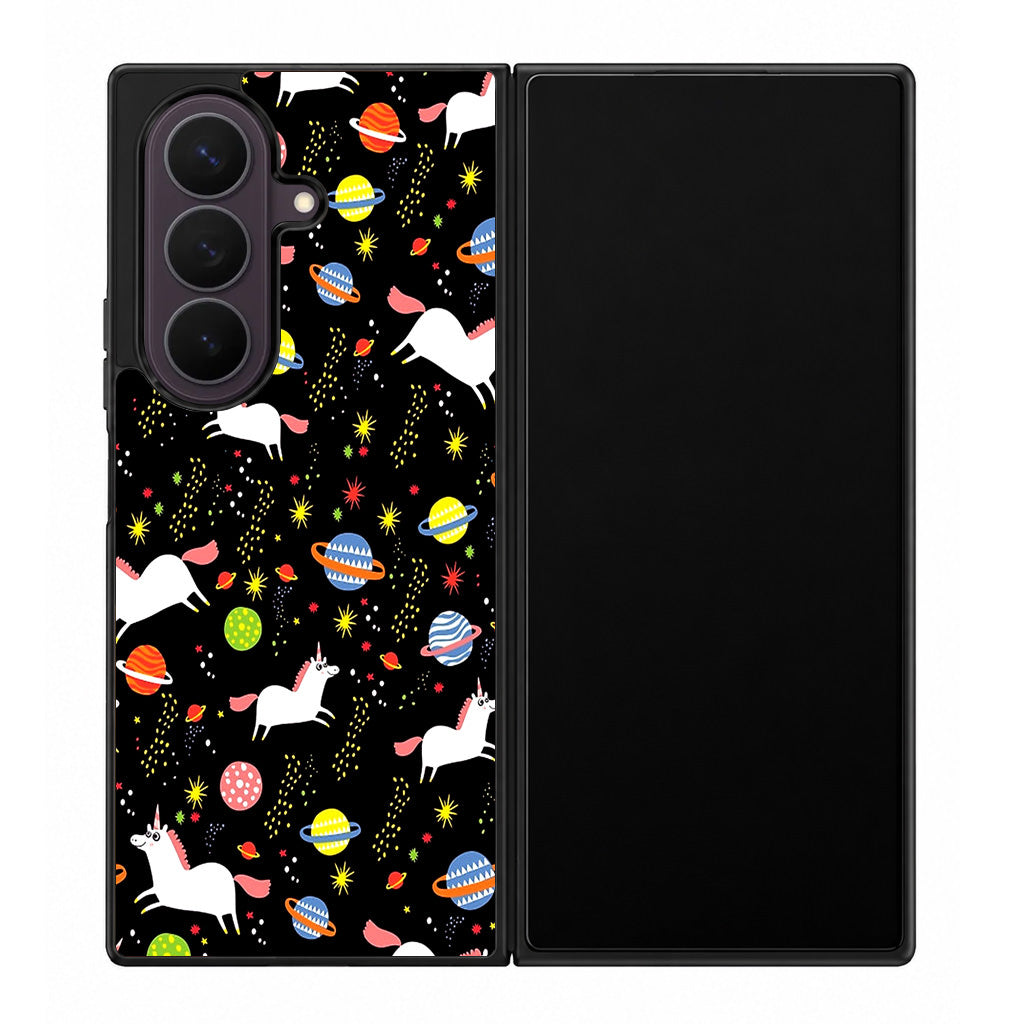 Space Unicorn Pattern Samsung Galaxy Z Fold 8 Ultra Case