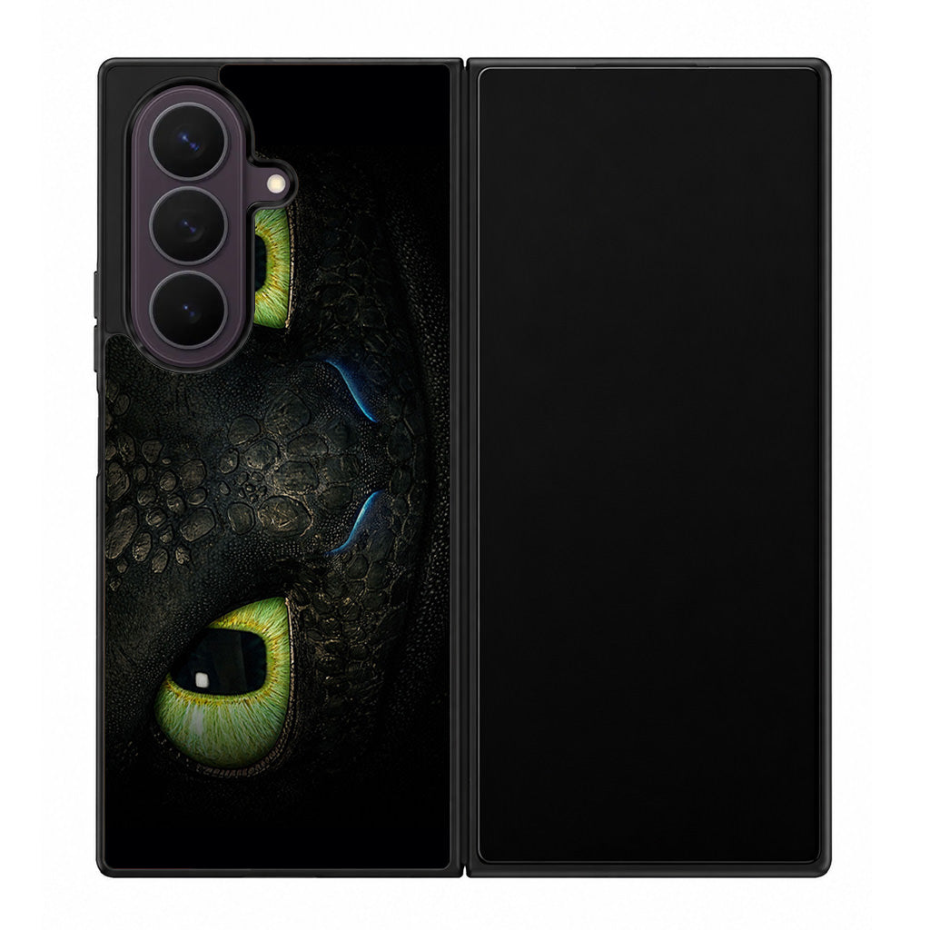 Toothless Dragon Eyes Close Up Samsung Galaxy Z Fold 8 Ultra Case
