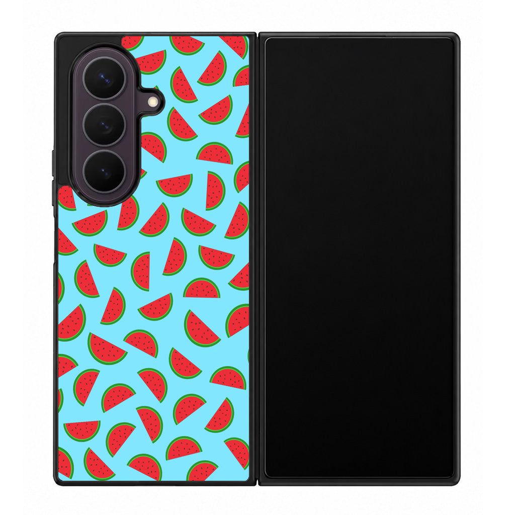 Watermelon Fruit Pattern Blue Samsung Galaxy Z Fold 8 Ultra Case