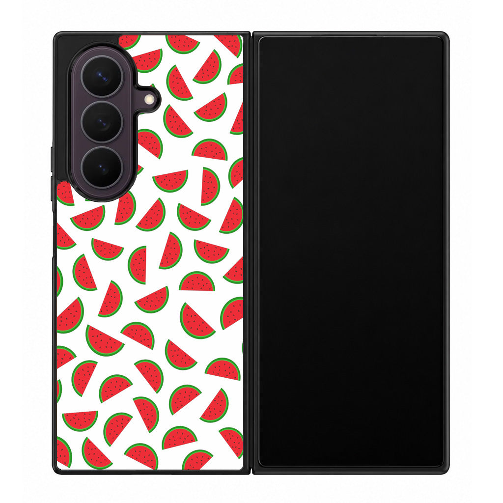 Watermelon Fruit Pattern White Samsung Galaxy Z Fold 8 Ultra Case