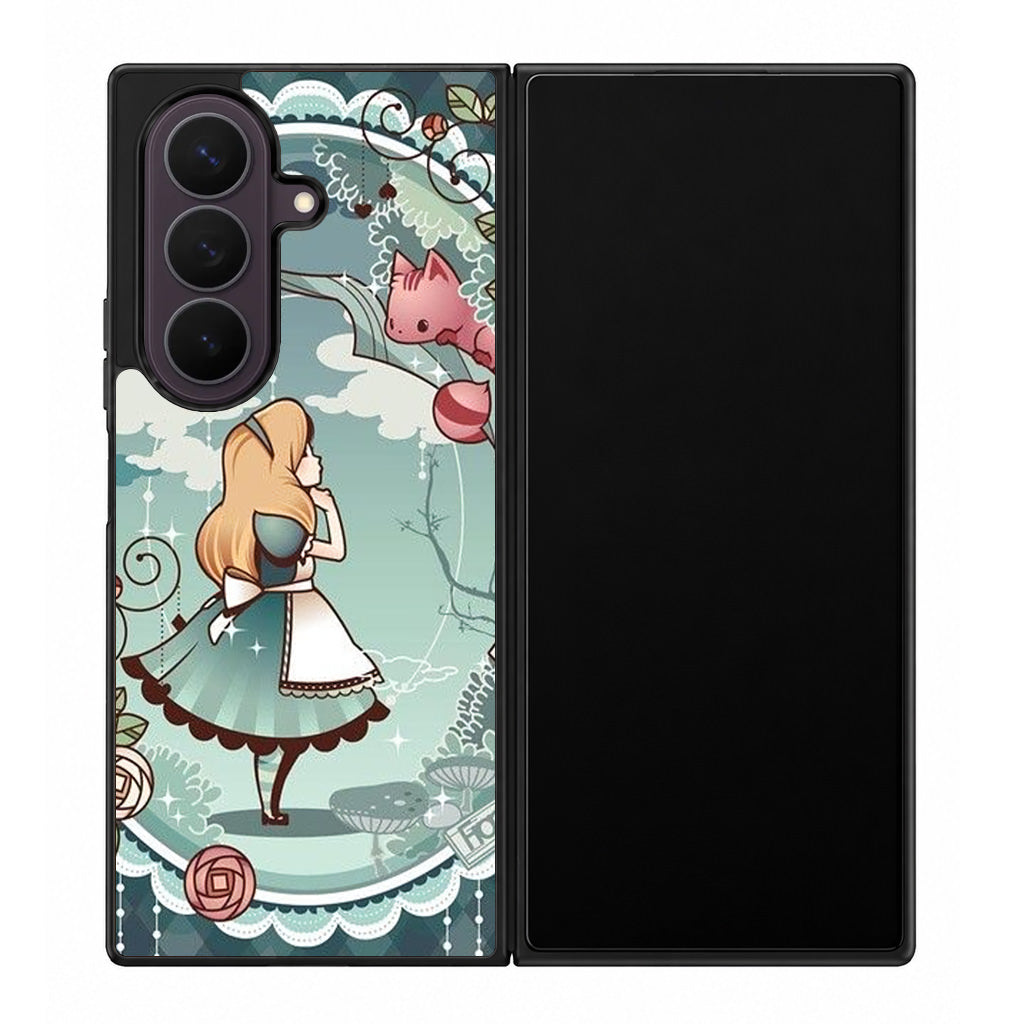 Alice And Cheshire Cat Poster Samsung Galaxy Z Fold 8 Ultra Case