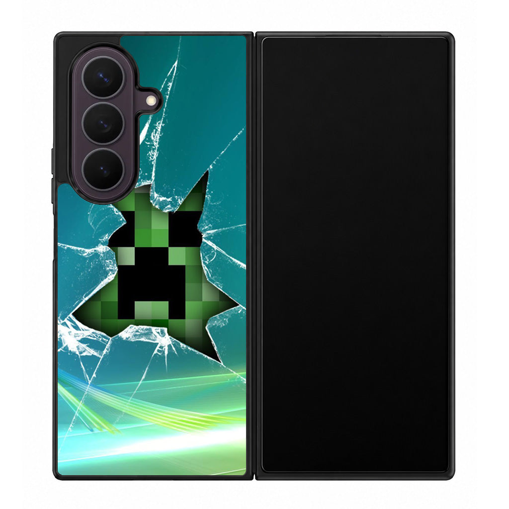 Creeper Glass Broken Green Samsung Galaxy Z Fold 8 Ultra Case