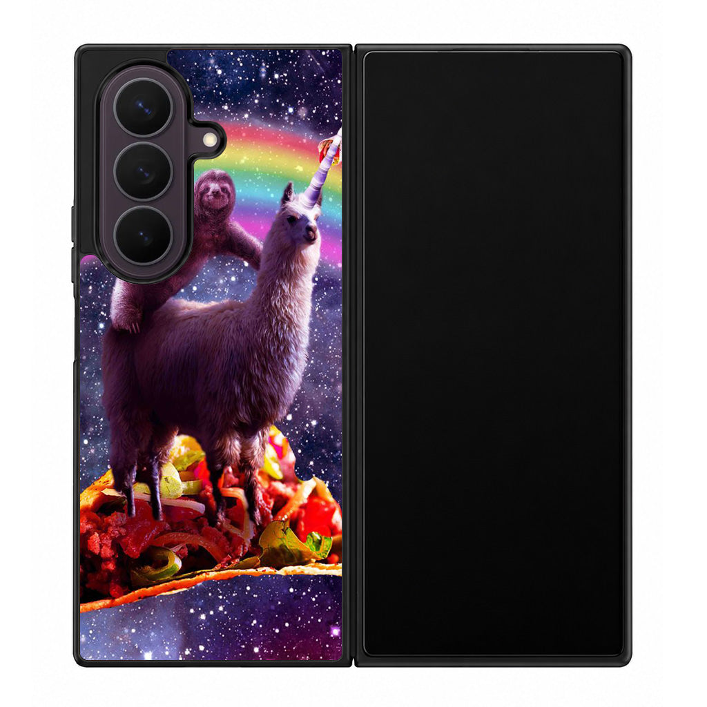 LLama And Sloth On Space Samsung Galaxy Z Fold 8 Ultra Case