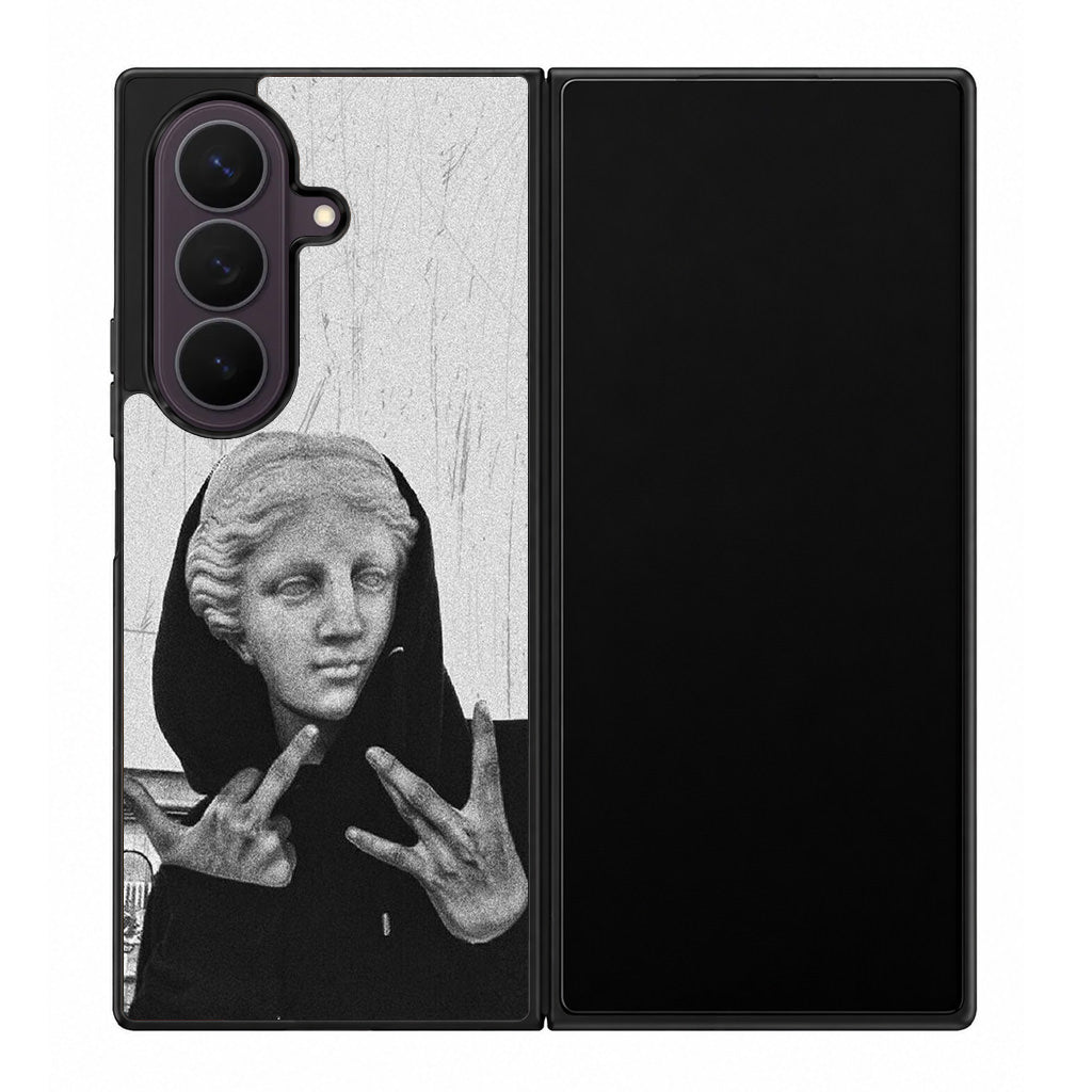 Greek Statue Wearing Hoodie Samsung Galaxy Z Fold 8 Ultra Case