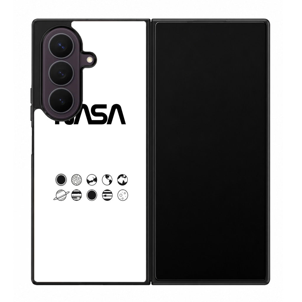 NASA Minimalist White Samsung Galaxy Z Fold 8 Ultra Case
