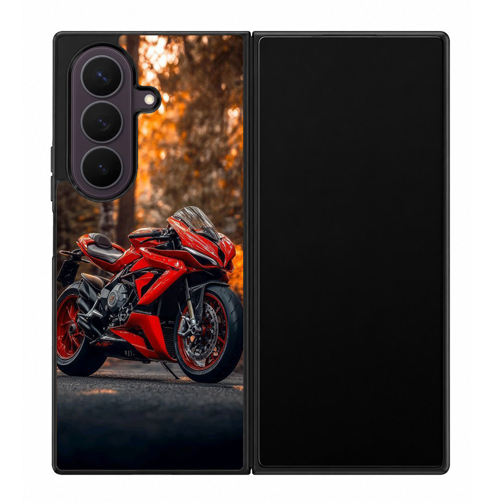 Crimson Velocity in Autumn Flame Samsung Galaxy Z Fold 8 Ultra Case