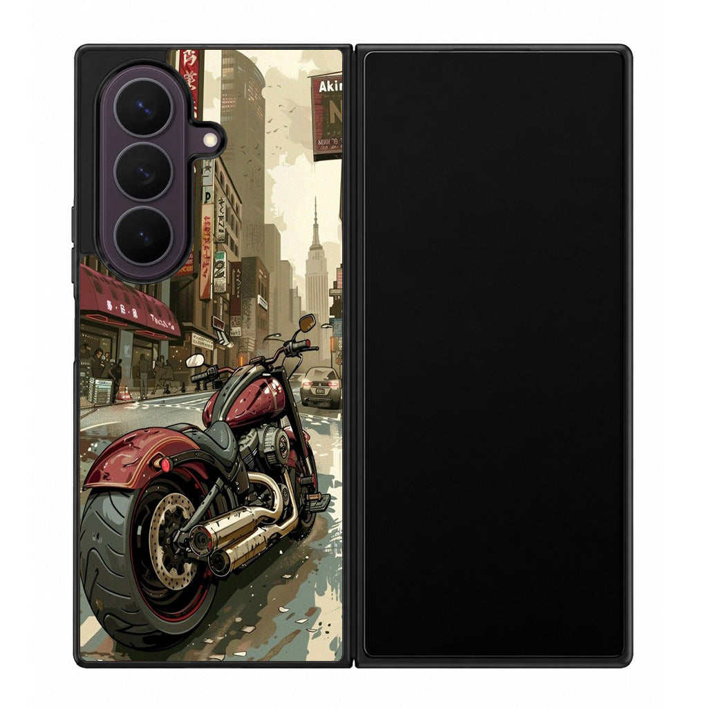 Motorcycle In Tokyo Streets Samsung Galaxy Z Fold 8 Ultra Case