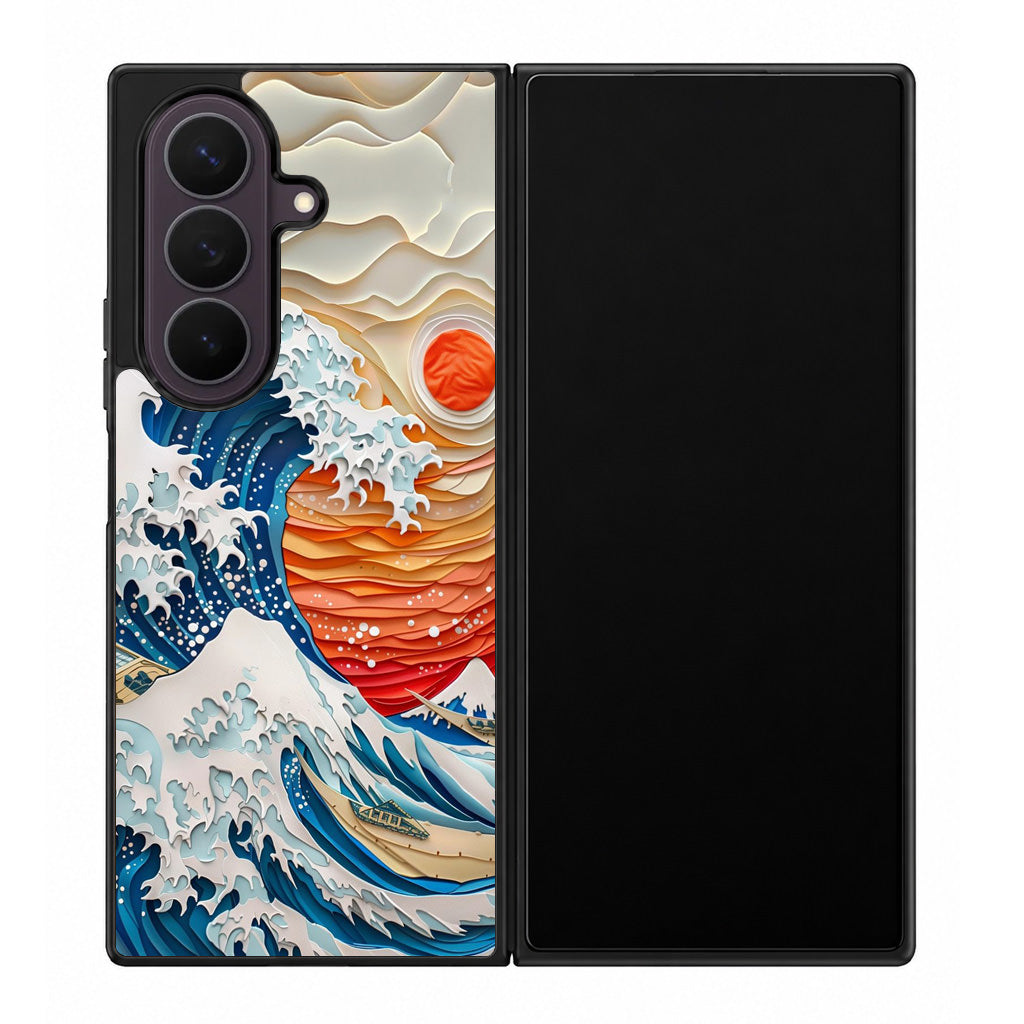 The Great Wave Off Paper Art Samsung Galaxy Z Fold 8 Ultra Case