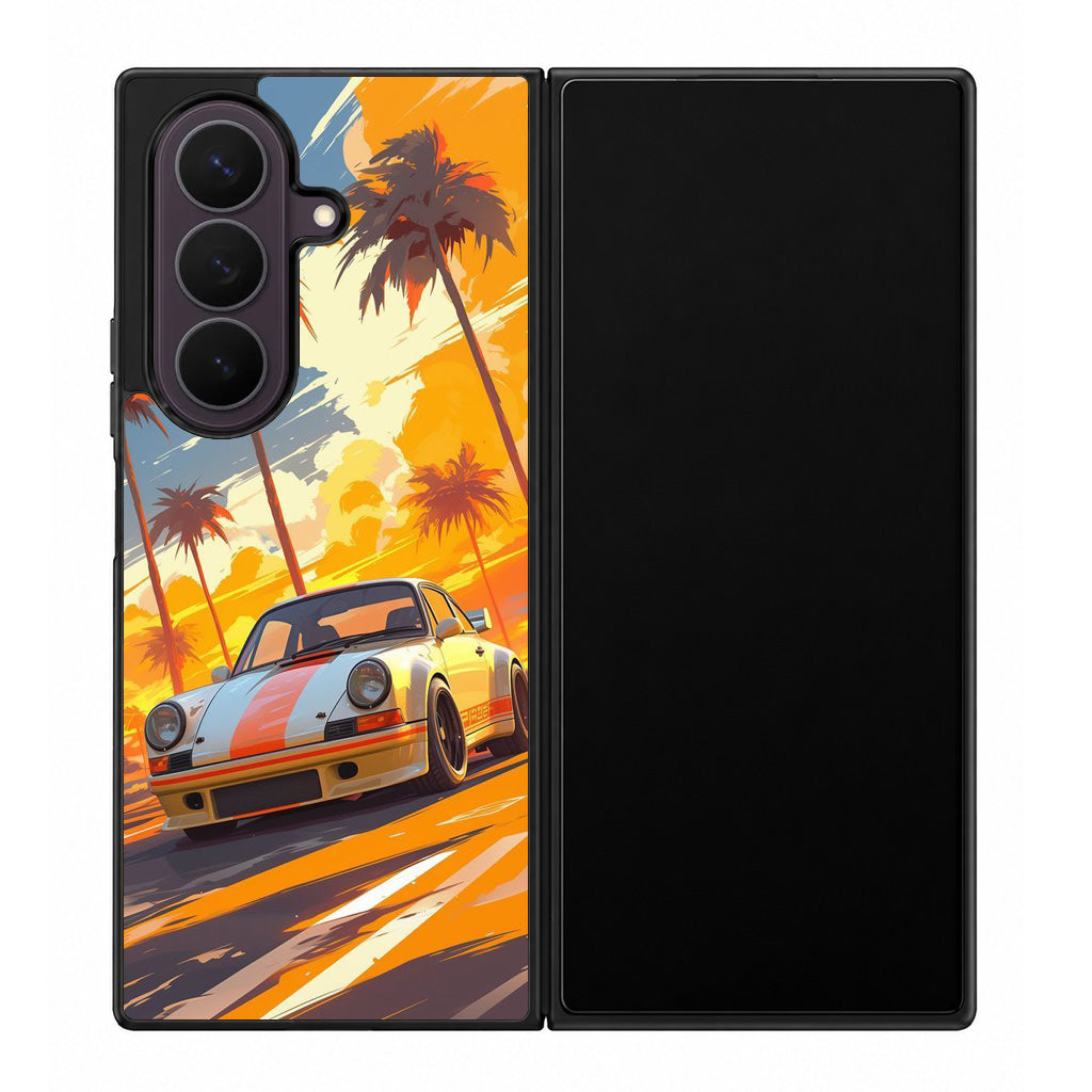 Turbo Dreams in Neon Palms Samsung Galaxy Z Fold 8 Ultra Case