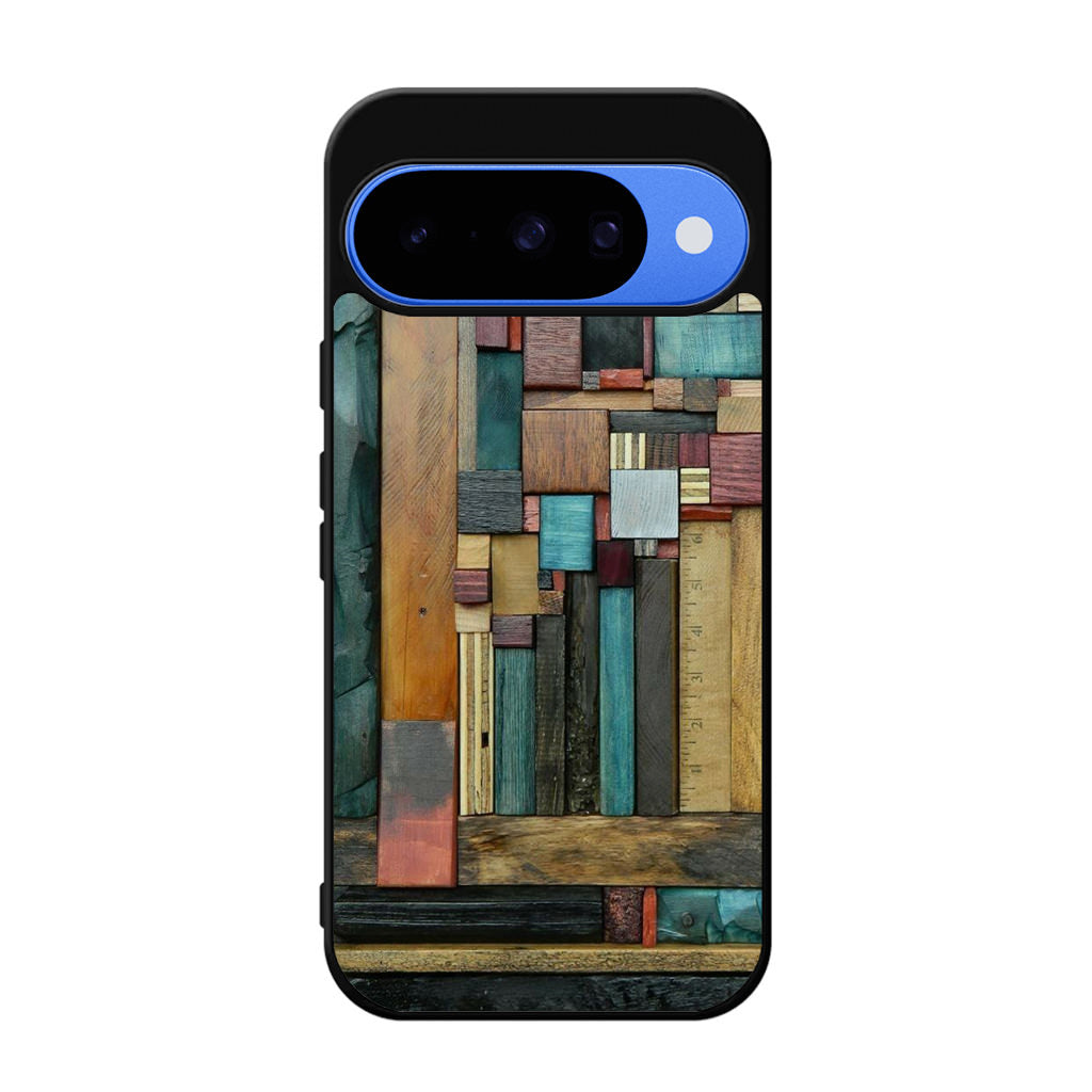 Painted Abstract Wood Sculptures Google Pixel 10 Case